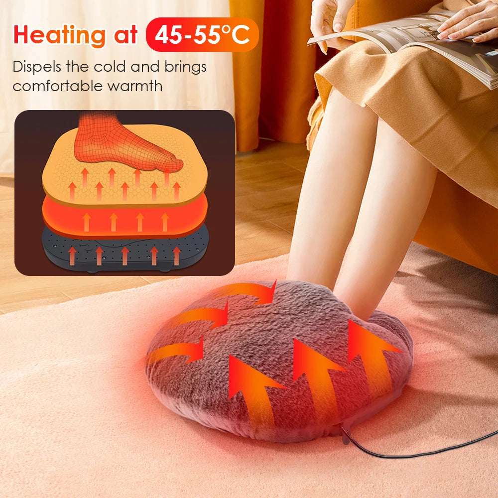 USB Foot Warmer Heating Pad – Constant 45–55°C, Washable Velvet Cover, Soft Plush Foot Heater