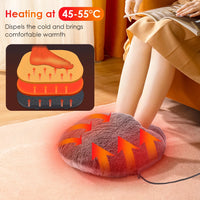 USB Foot Warmer Heating Pad – Constant 45–55°C, Washable Velvet Cover, Soft Plush Foot Heater