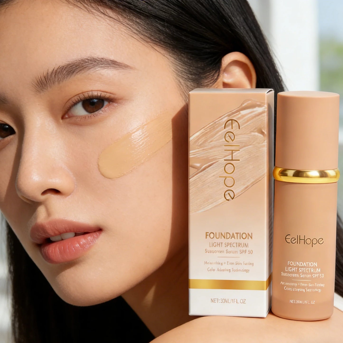 4-in-1 Liquid Foundation SPF 50+ – Matte, Long-Lasting, Waterproof Makeup Base with Concealer & Moisturizer 30ml