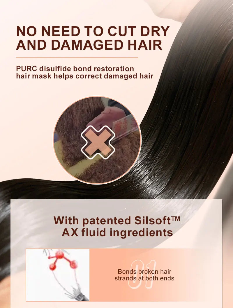 PURC Keratin Hair Mask — Disulfide Bond Repair, Smoothing & Strengthening Treatment 100g