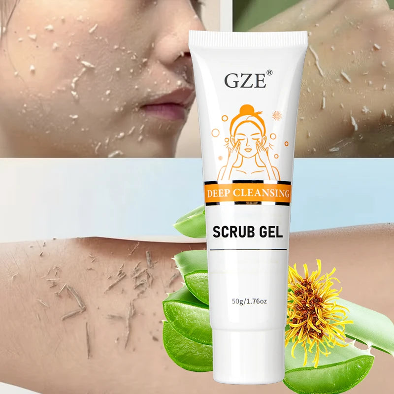 GZE Castor Oil Exfoliating Gel – Deep Cleansing Face & Body Scrub with Moisturizing Formula (50g)