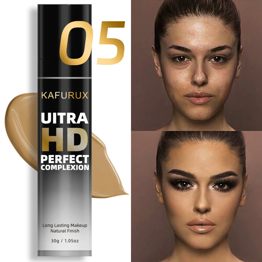 KAFURUX Matte Oil Control Foundation Concealer – Waterproof, Full Coverage Cream, 8 Shades 30g