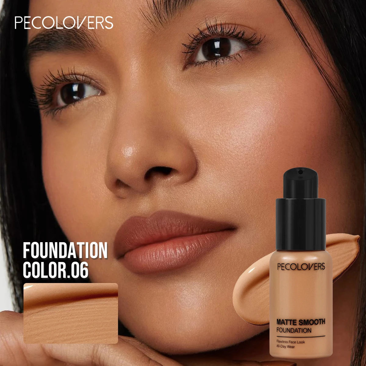 Pecolovers High Coverage Foundation – Waterproof, Sweatproof & Long-Lasting Cream Formula, 12 Shades