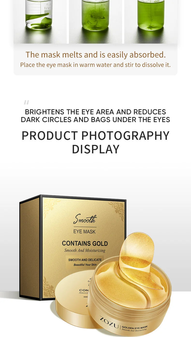 Golden Collagen & Avocado Under-Eye Patches – Anti-Dark Circle & Firming Eye Mask