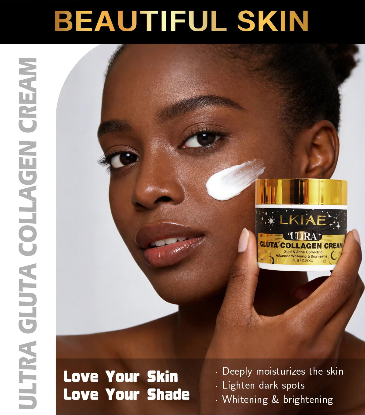 AILKE Ultra Brightening Facial Cream for Dark Skin – Gluta Collagen, 80ml