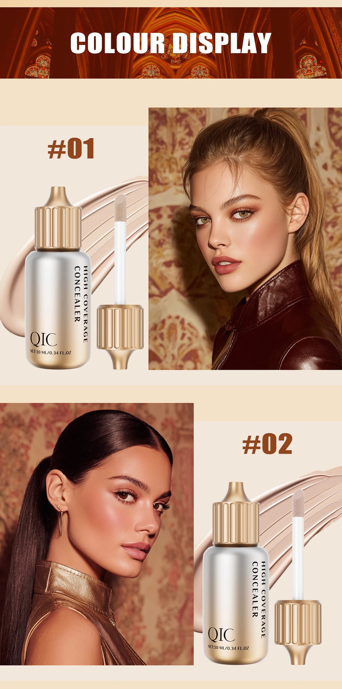 QIC Liquid Concealer | Matte, High Coverage, Waterproof & Oil Control | All Skin Types
