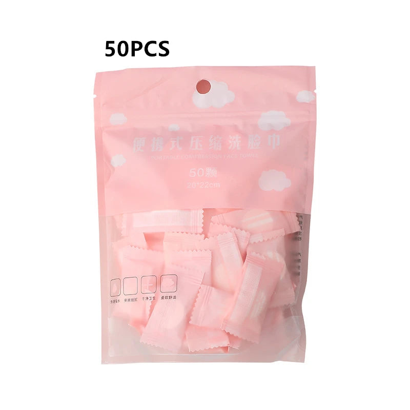 Disposable Compressed Non-Woven Face Towels – Mini Capsule Travel Wipes for Face Cleansing & Makeup Removal (20x22cm)