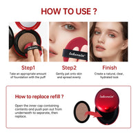 CC Cushion Foundation with Refill – 72-Hour Wear, Waterproof & Buildable Coverage (18g)