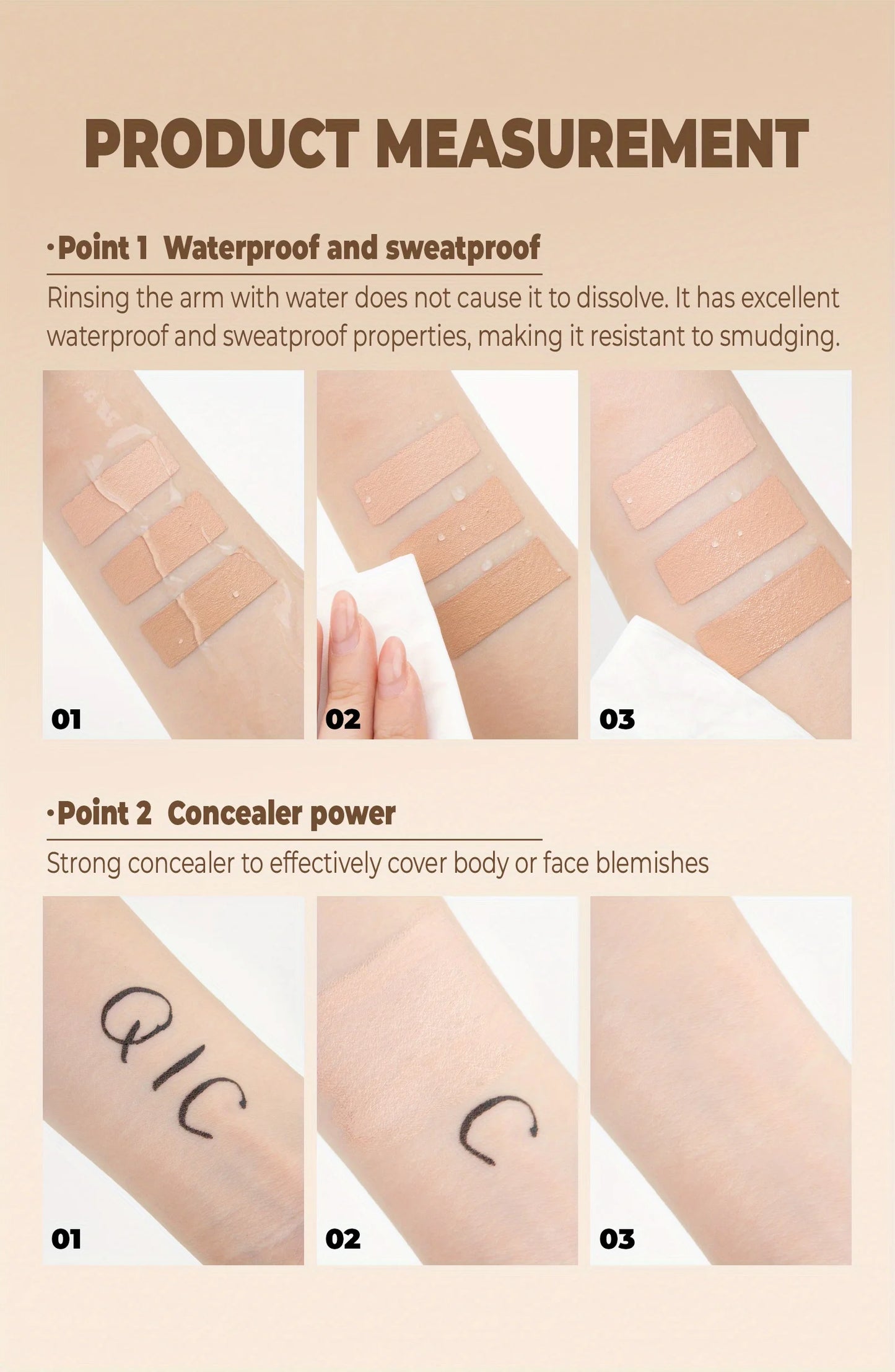Full Coverage Concealer Cream – Waterproof Matte Finish for All Skin Tones, Hides Scars & Dark Circles 15g