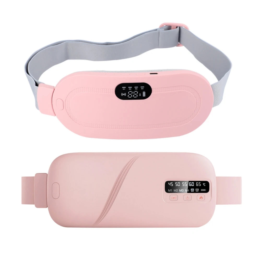 Menstrual Heating Pad with Vibration Massager – Wireless Abdominal & Waist Cramp Relief Belt