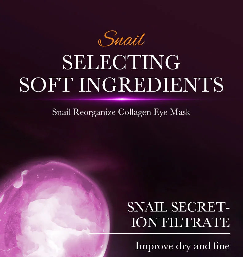SADOER Snail Collagen Eye Mask Patches – Anti Dark Circle, Depuffing & Firming Eye Treatment (60 Pairs)