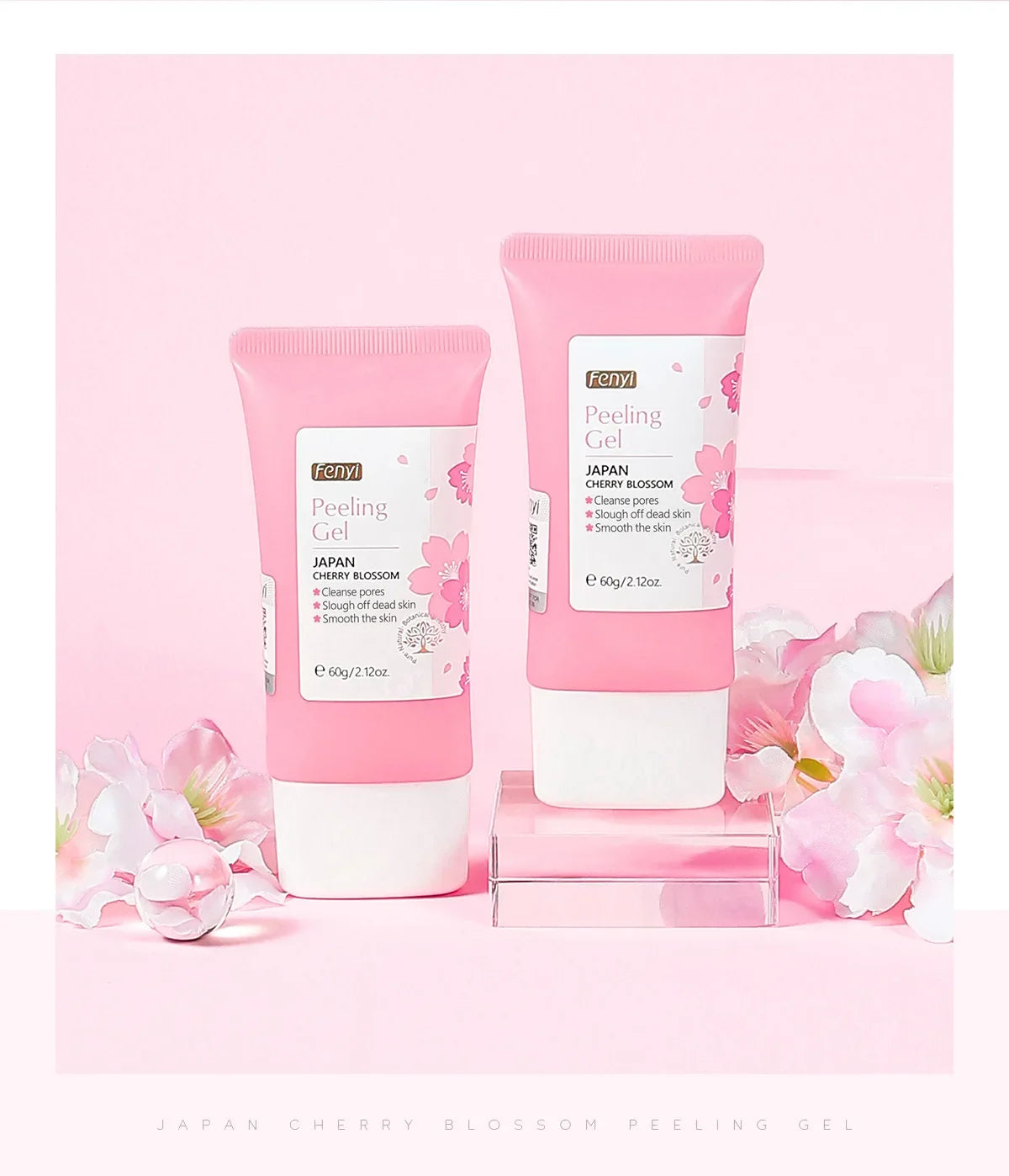 FENYI Japan Cherry Blossom Peeling Gel – Brightening & Deep Cleansing Facial Scrub with Hyaluronic Acid (60g)