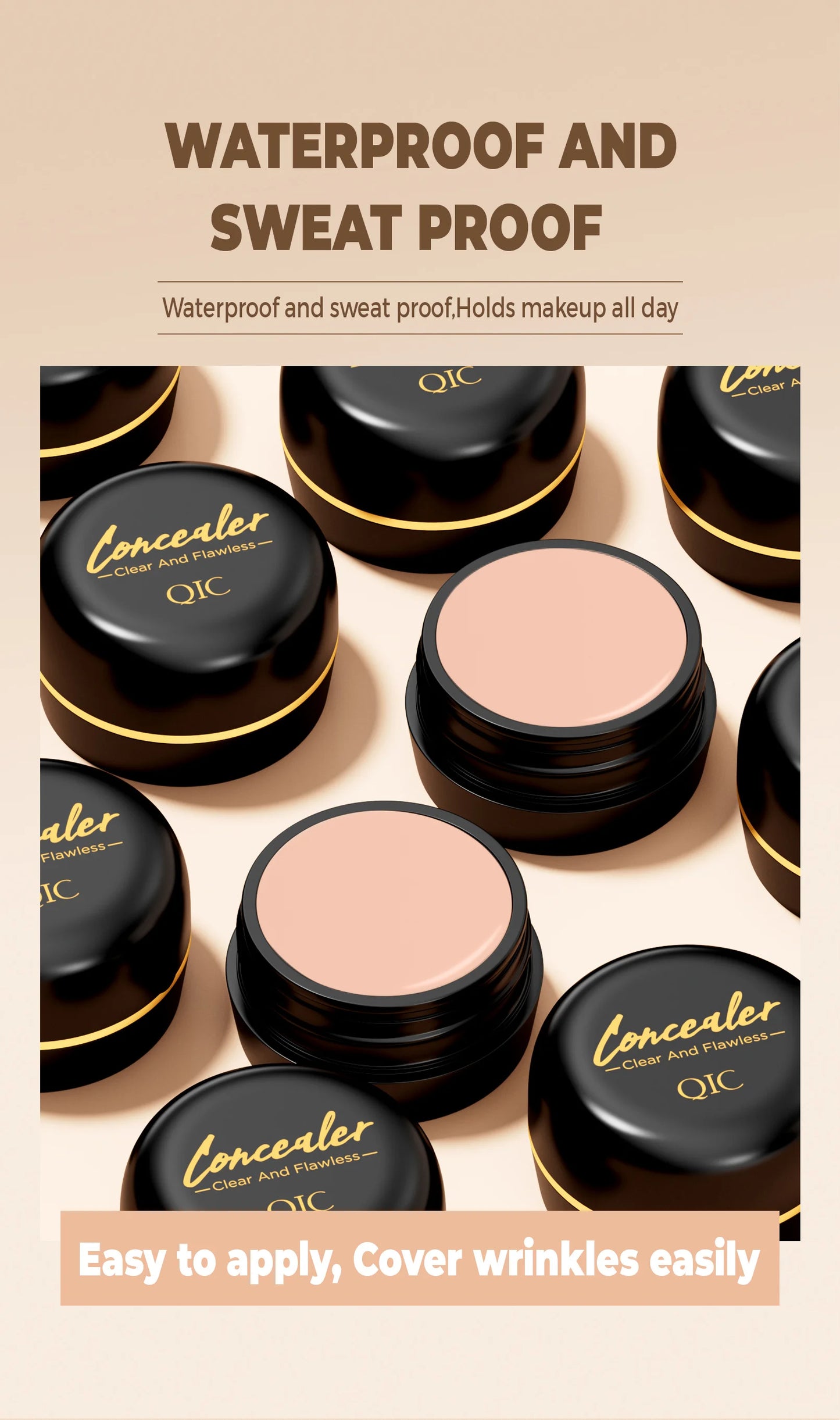 Full Coverage Concealer Cream – Waterproof Matte Finish for All Skin Tones, Hides Scars & Dark Circles 15g