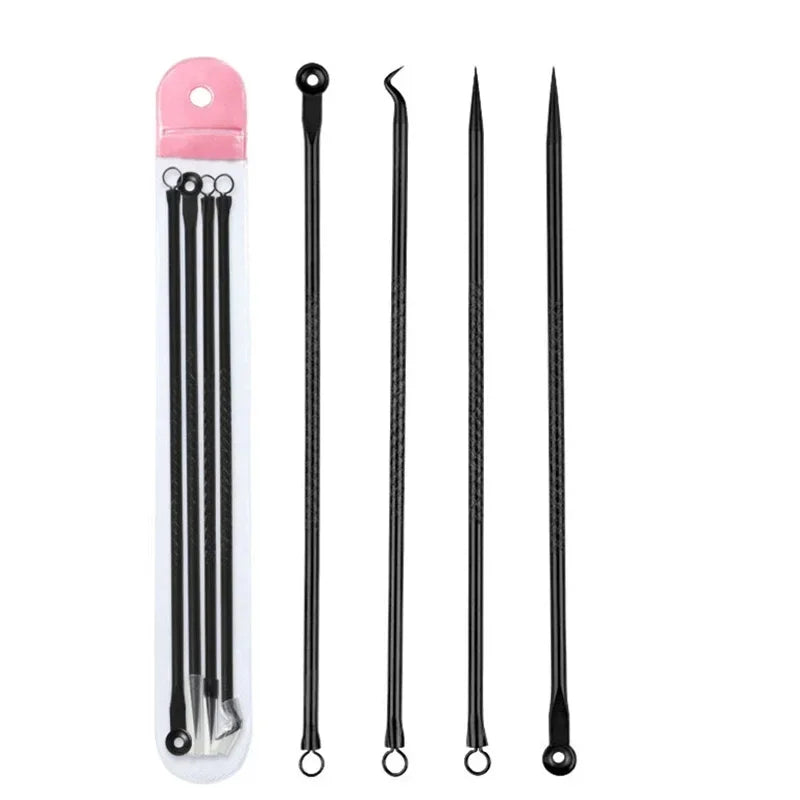 4-Piece Stainless Steel Acne & Blackhead Extractor Set – Pore Cleanser Kit