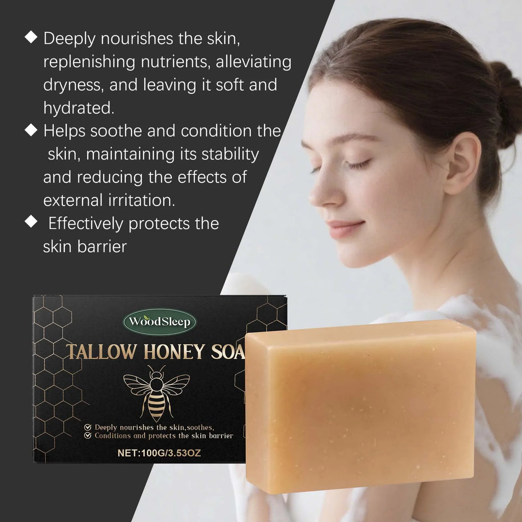 Tallow & Honey Soap Bar - Moisturizing Face & Body Cleanser