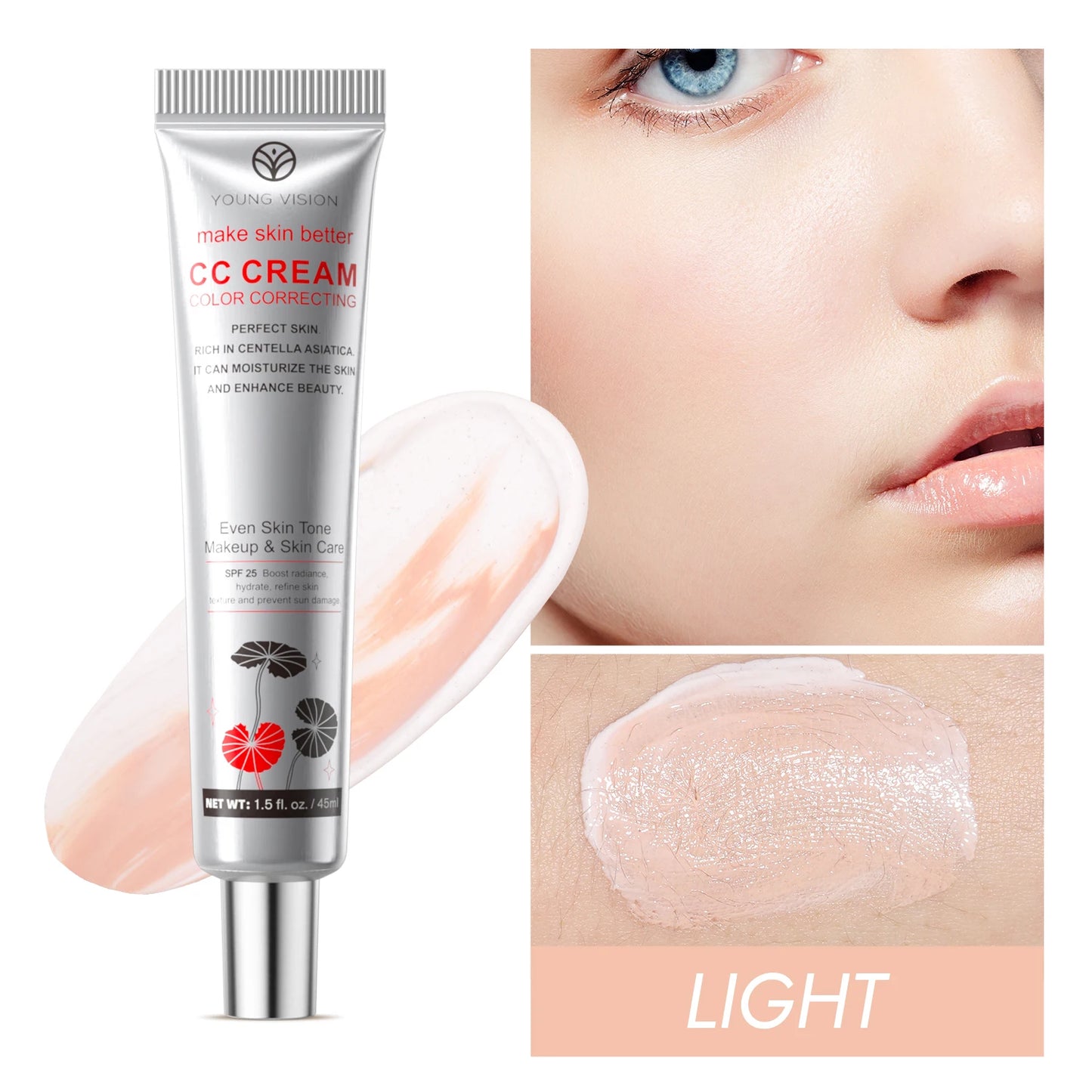 YOUNG VISION Centella Asiatica CC Cream – Brightening, Concealing & Skin Repairing (45ml)