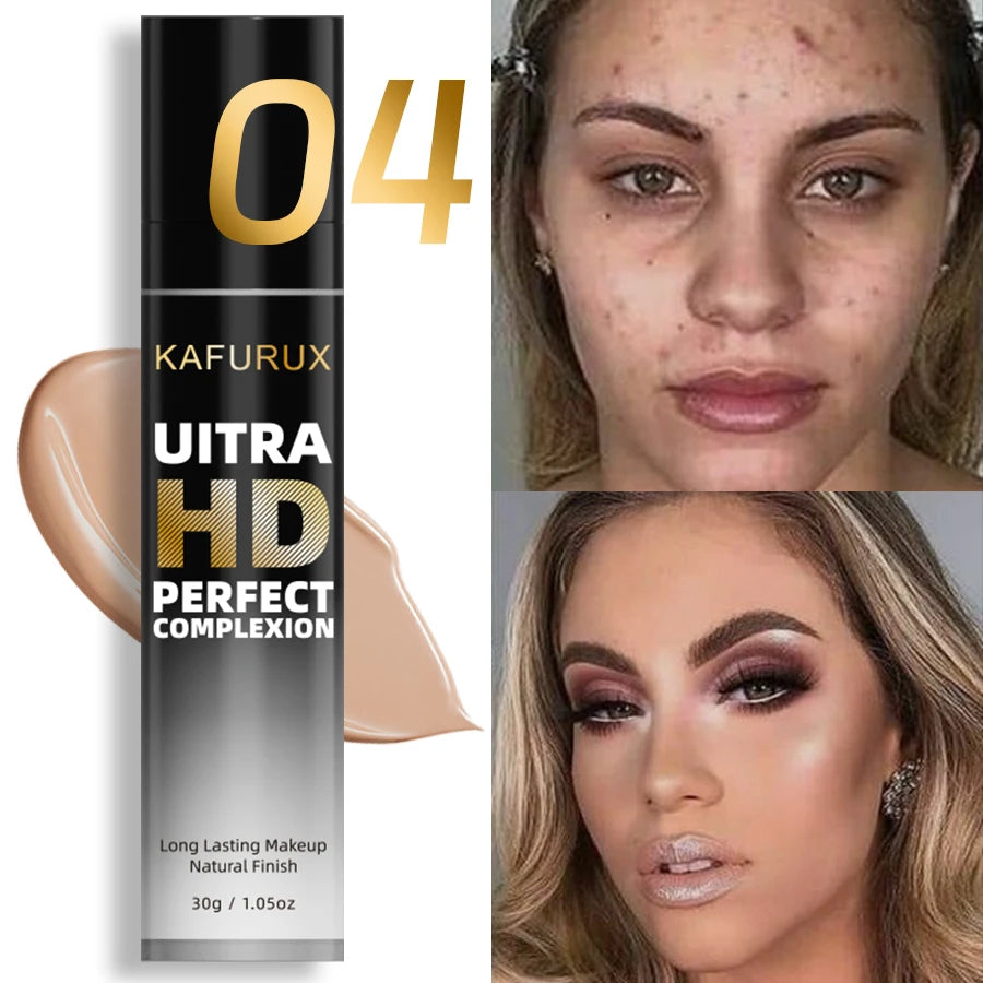 KAFURUX Matte Oil Control Foundation Concealer – Waterproof, Full Coverage Cream, 8 Shades 30g