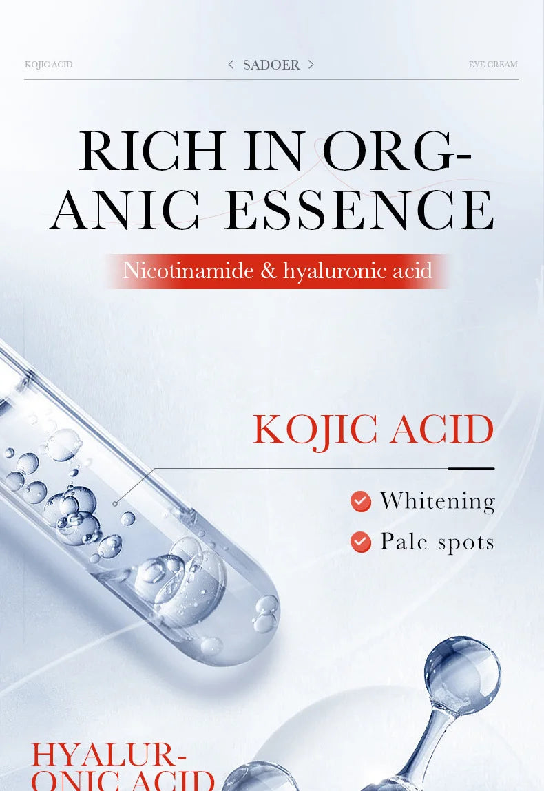 SADOER Kojic Acid Retinol Eye Cream Anti Dark Circles Remove Eye Bags Moisturizing Firming Beauty Eyes Skin Care Products