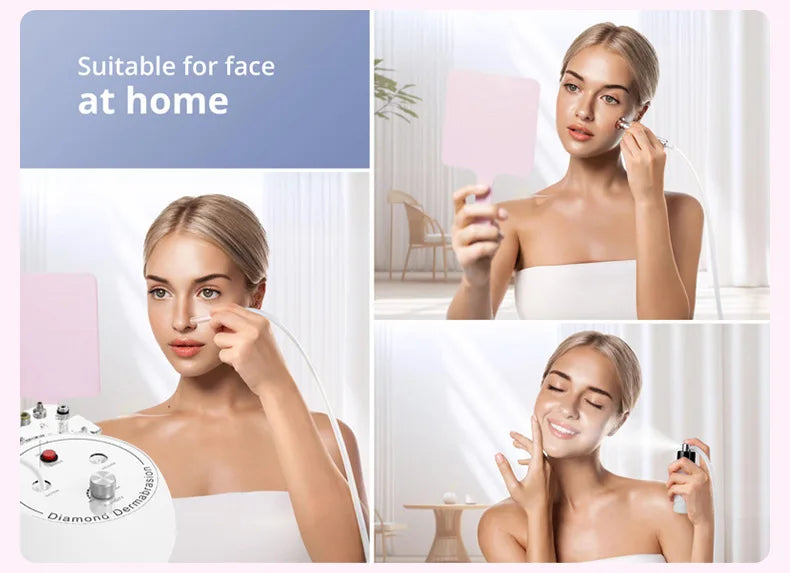 3-in-1 Diamond Microdermabrasion Machine – Blackhead Removal, Deep Cleanse & Pore Tightening