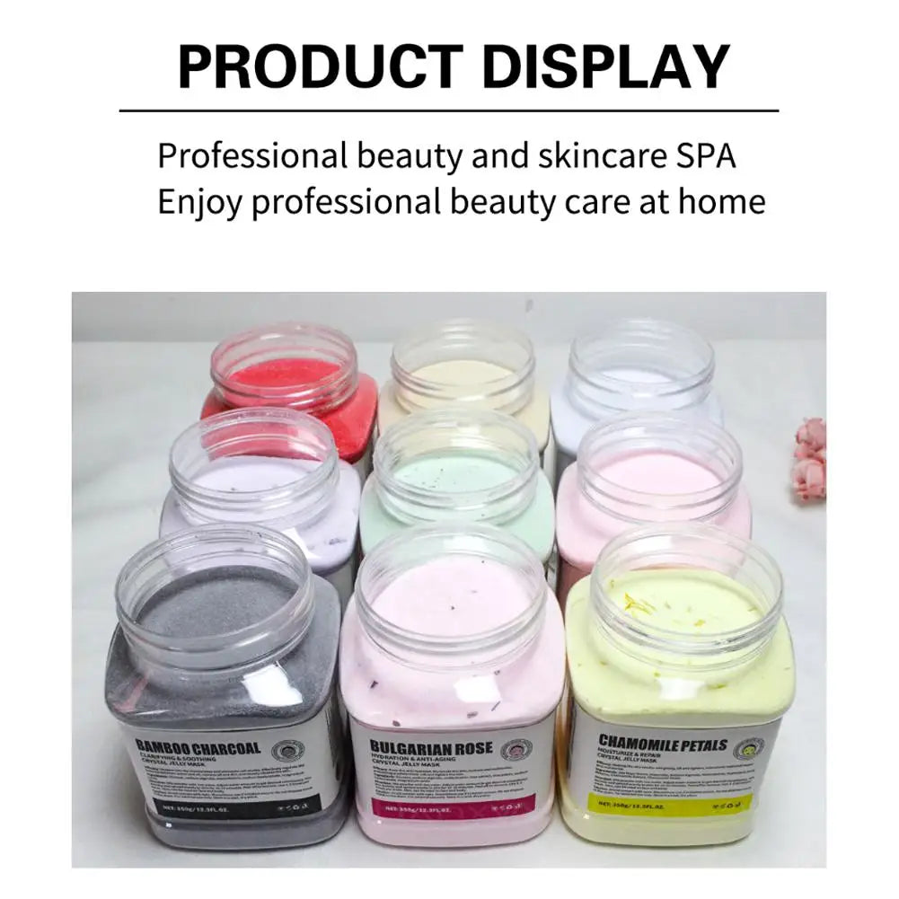 Hydro Jelly Mask Powder – Moisturizing & Brightening Peel-Off Face Mask for Women (350g) – Rose, Hyaluronic Acid, Vitamin C, Collagen, Charcoal & More