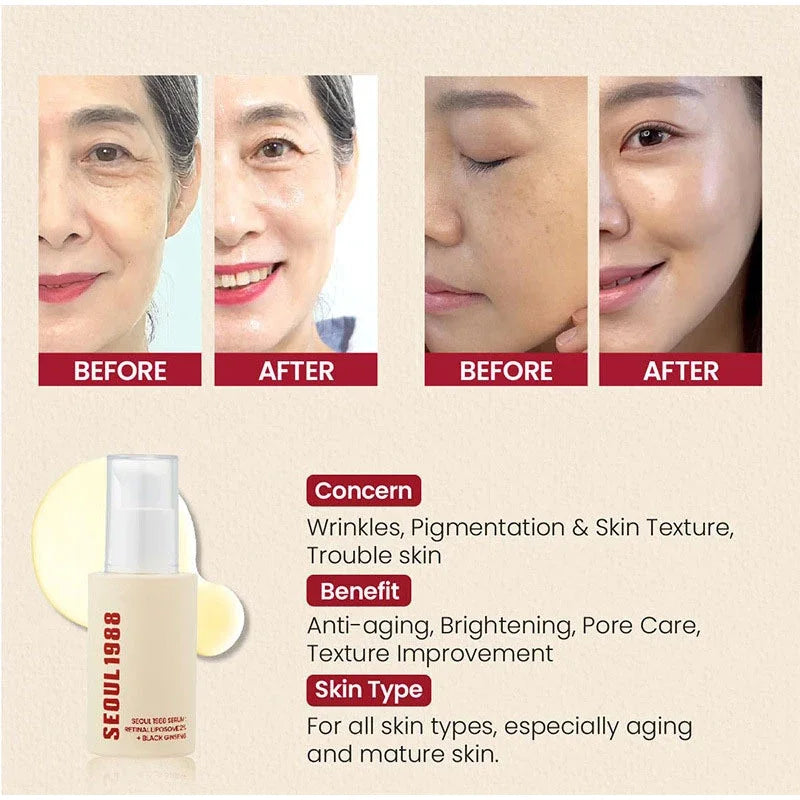 Korean Retinol Serum With Black Ginseng Niacinamide Vitamin C Anti Aging