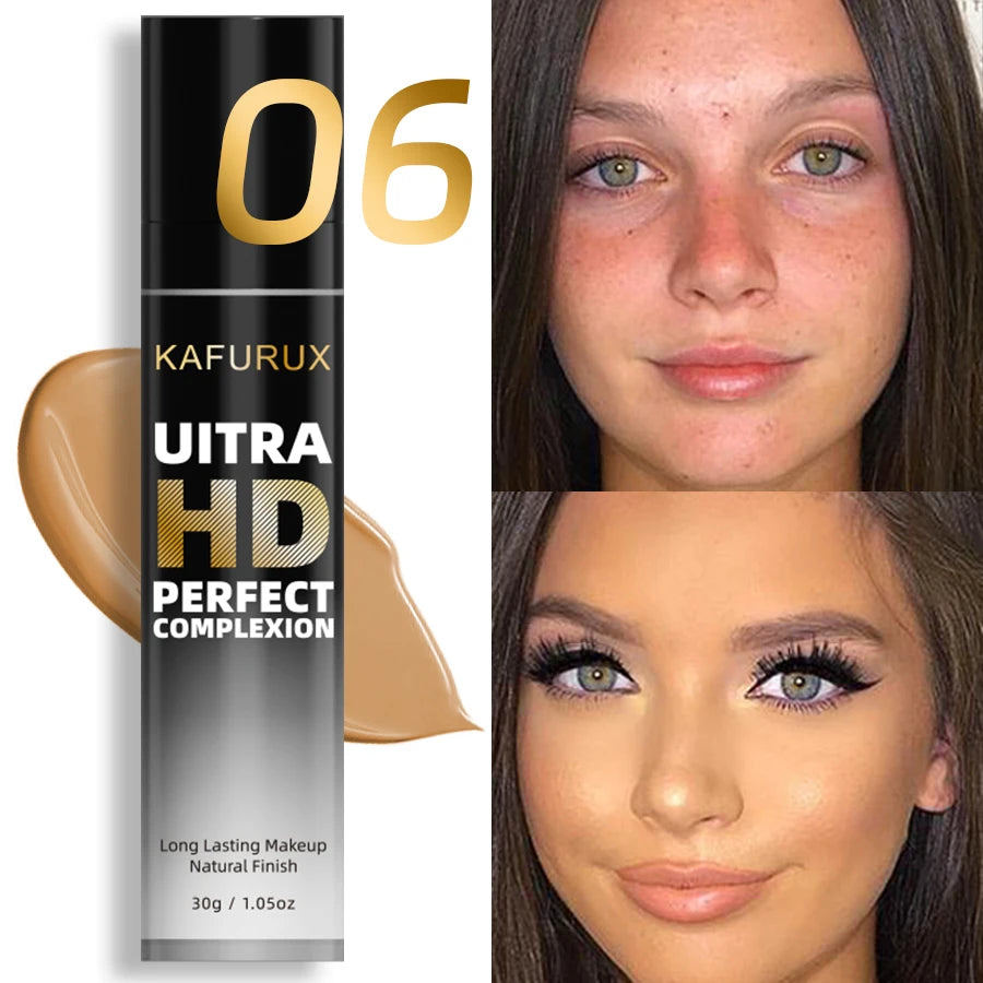 KAFURUX Matte Oil Control Foundation Concealer – Waterproof, Full Coverage Cream, 8 Shades 30g