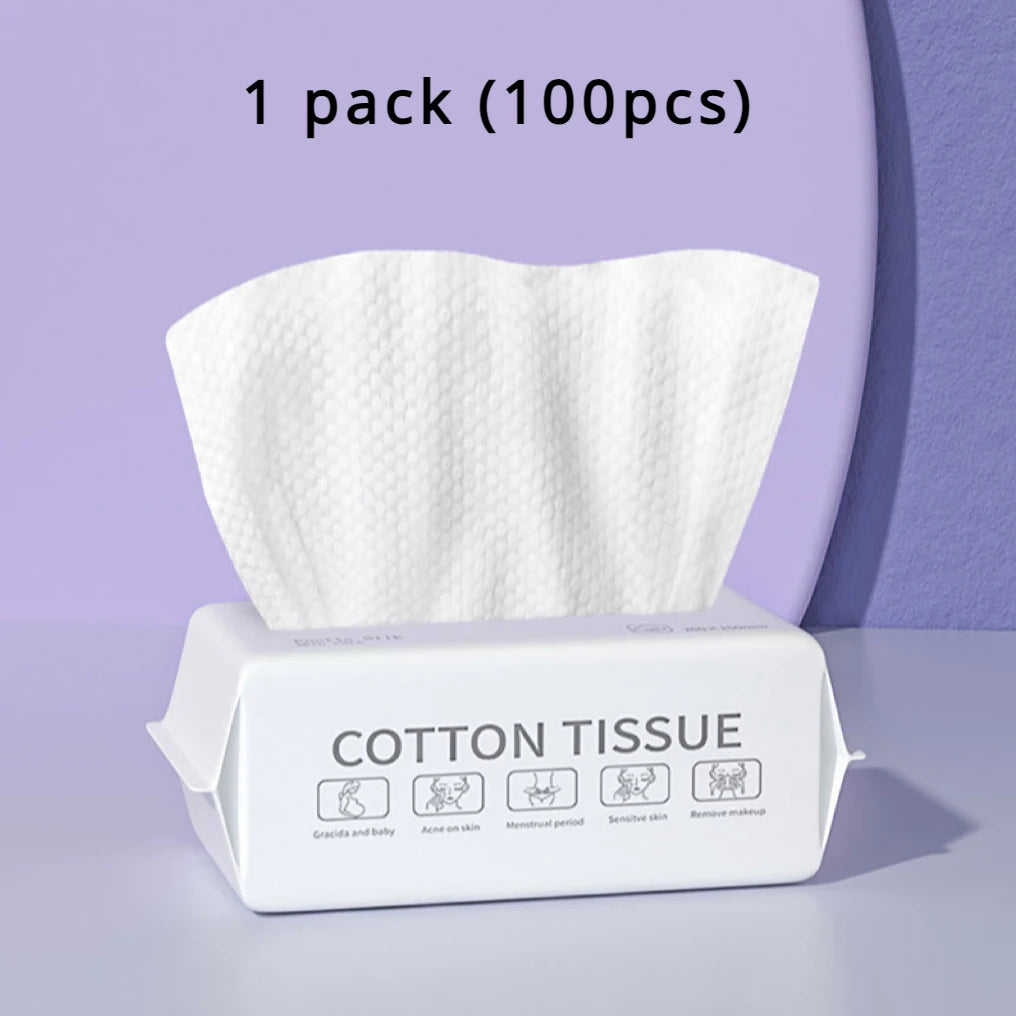 Plant Fiber Pearl-Pattern Disposable Face Towels – Soft Dry Wipes for Face Washing & Baby Care, 50 or 100 Count (15x20cm)