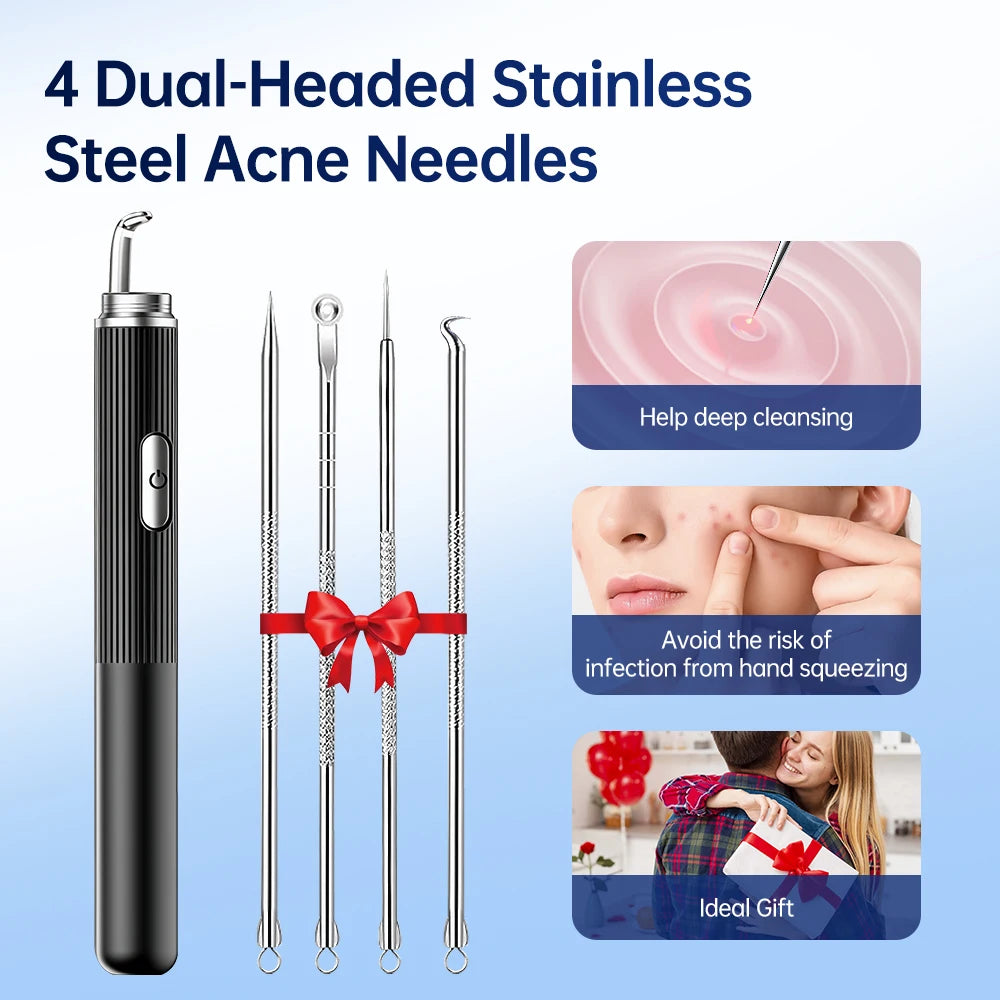 Hailicare Visual Blackhead Remover – 50x HD Camera, Wi-Fi App & LED Light | Acne Pore Cleaner Kit