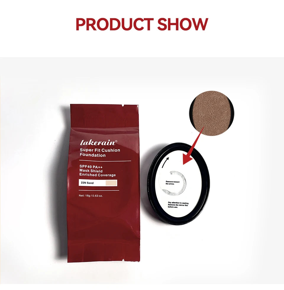 CC Cushion Foundation with Refill – 72-Hour Wear, Waterproof & Buildable Coverage (18g)