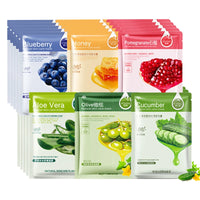 SADOER Natural Plant Sheet Face Mask – Moisturizing, Oil Control & Anti-Aging | 10pcs