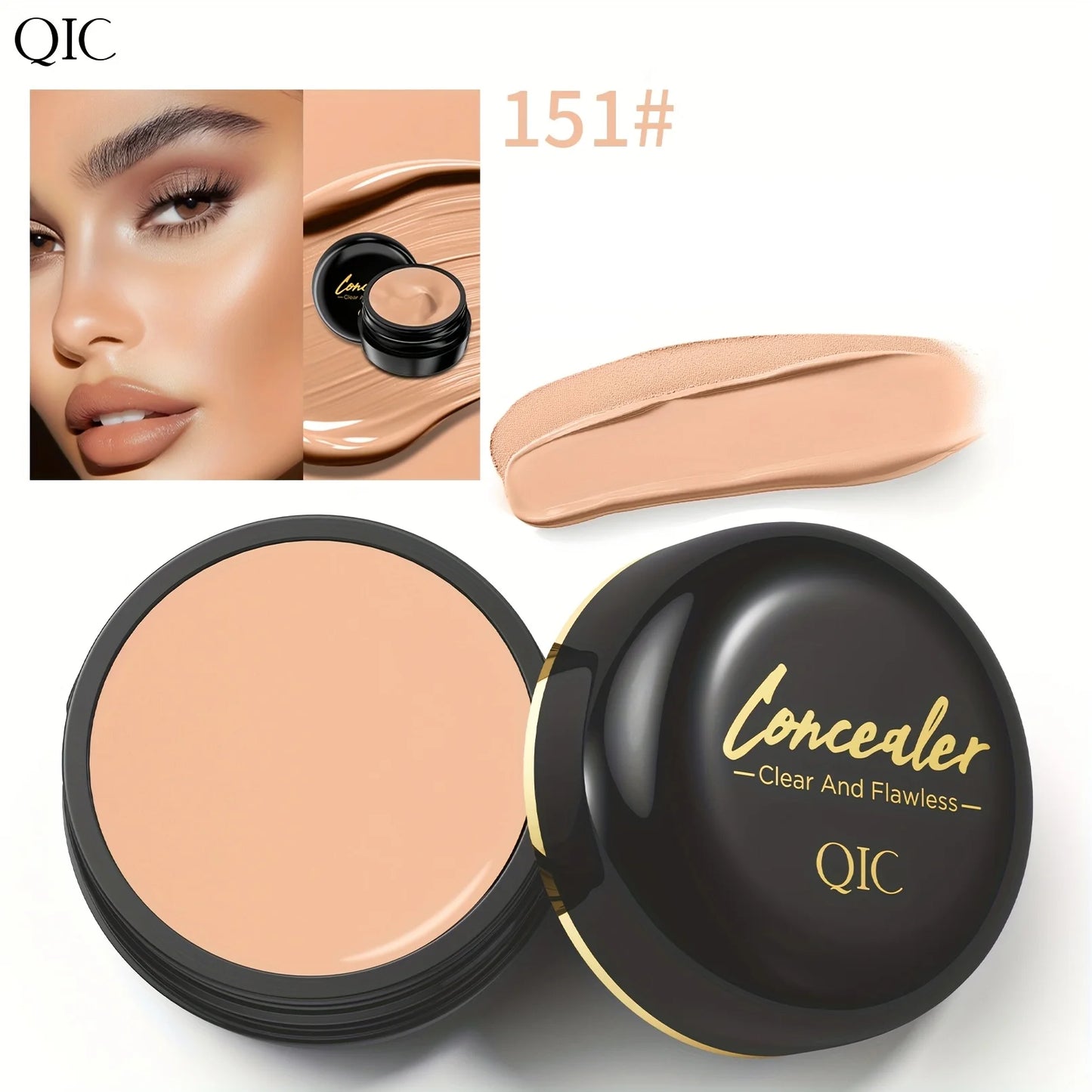 Full Coverage Concealer Cream – Waterproof Matte Finish for All Skin Tones, Hides Scars & Dark Circles 15g