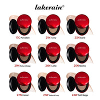 Lakerain Super Fit Cushion Foundation | SPF Sunscreen, Waterproof, 72-Hour Longwear | 9 Shades