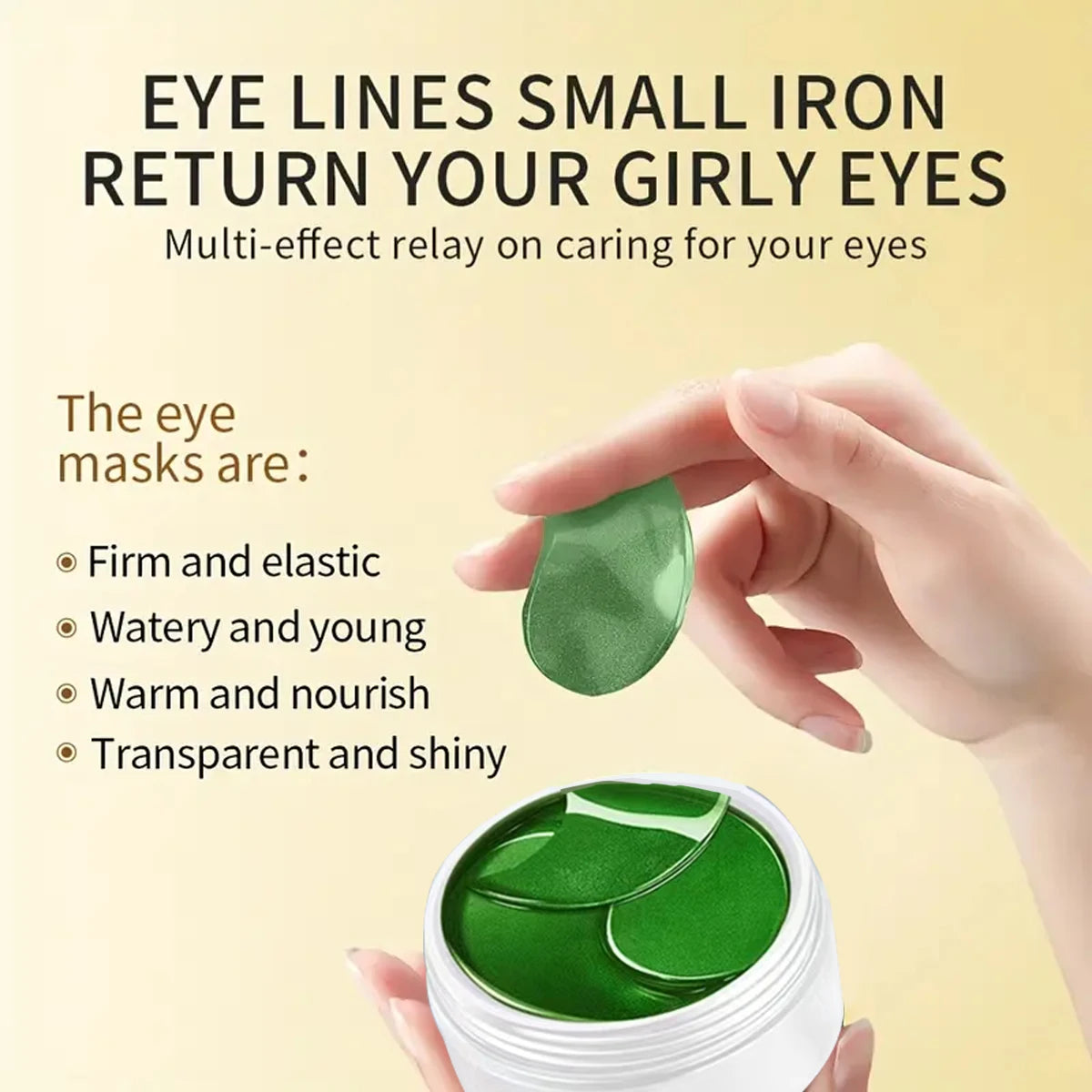 Seaweed Hyaluronic Acid Eye Masks — 60 Pcs Collagen Eye Patch for Dark Circles & Firming