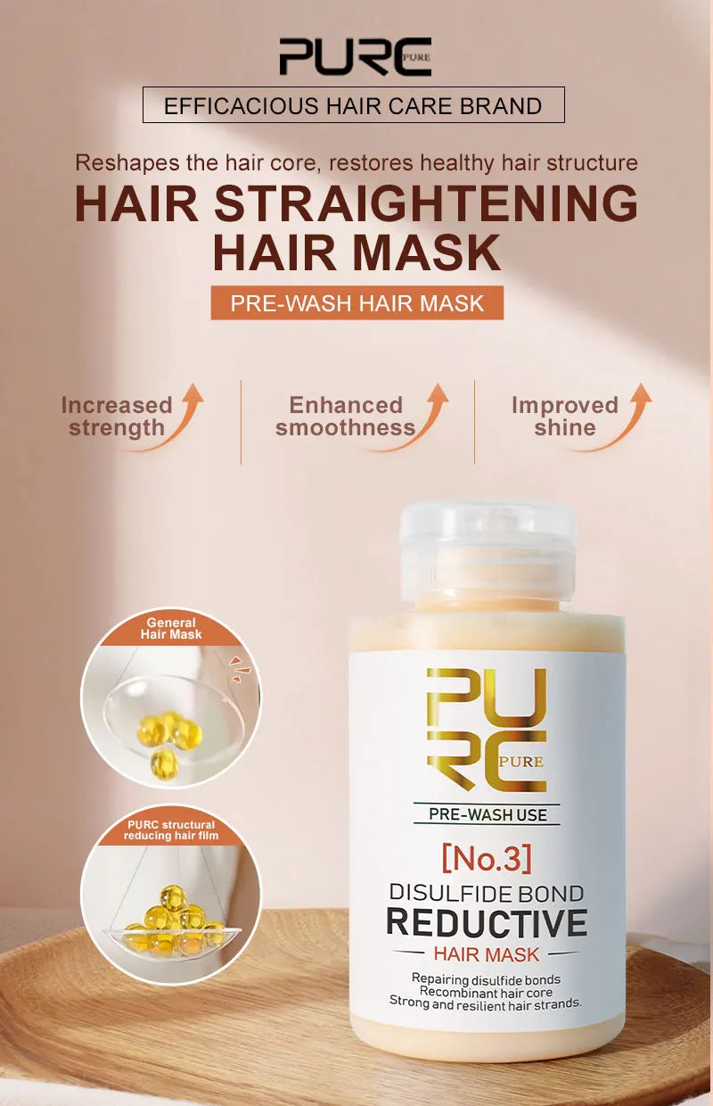 PURC Keratin Hair Mask — Disulfide Bond Repair, Smoothing & Strengthening Treatment 100g