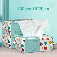 Non-Woven Disposable Face Towels – Thick Soft Washcloths for Makeup Removal & Skin Care, 100 Count (15x20cm)