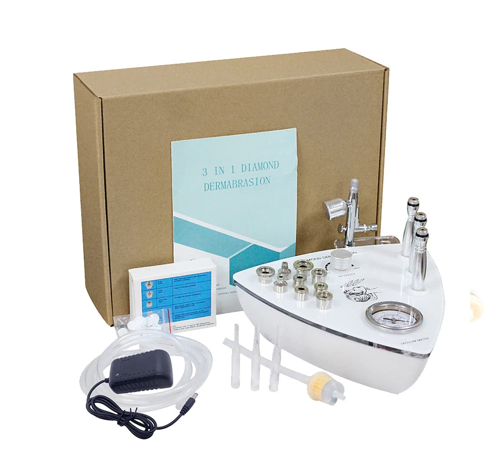 Diamond Tip Microdermabrasion Machine – 9-Head Vacuum Exfoliation & Spray Device