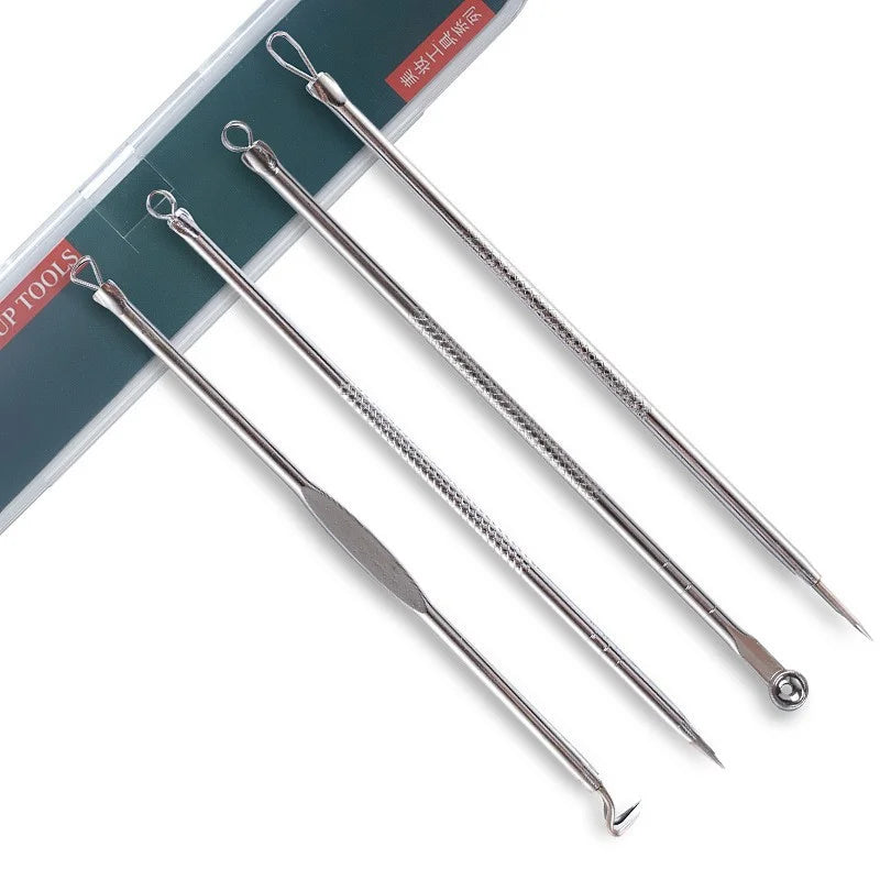 YJYIBEI Ultra-Fine Acne & Blackhead Extractor Set – 4-Piece Facial Pore Cleanser