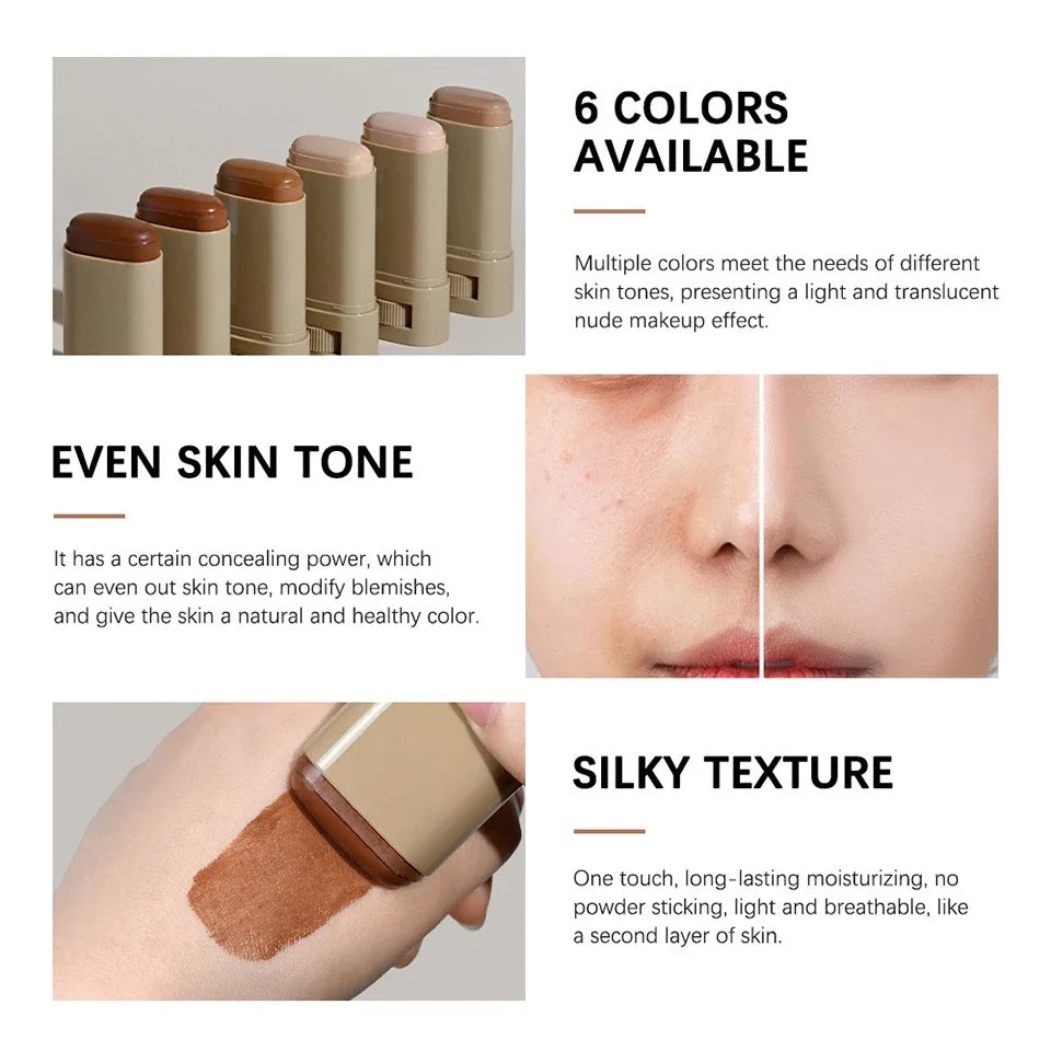 Lakerain Bronze Tint Foundation Stick – High Coverage, Moisturizing & Long-Lasting Concealer Balm 18g