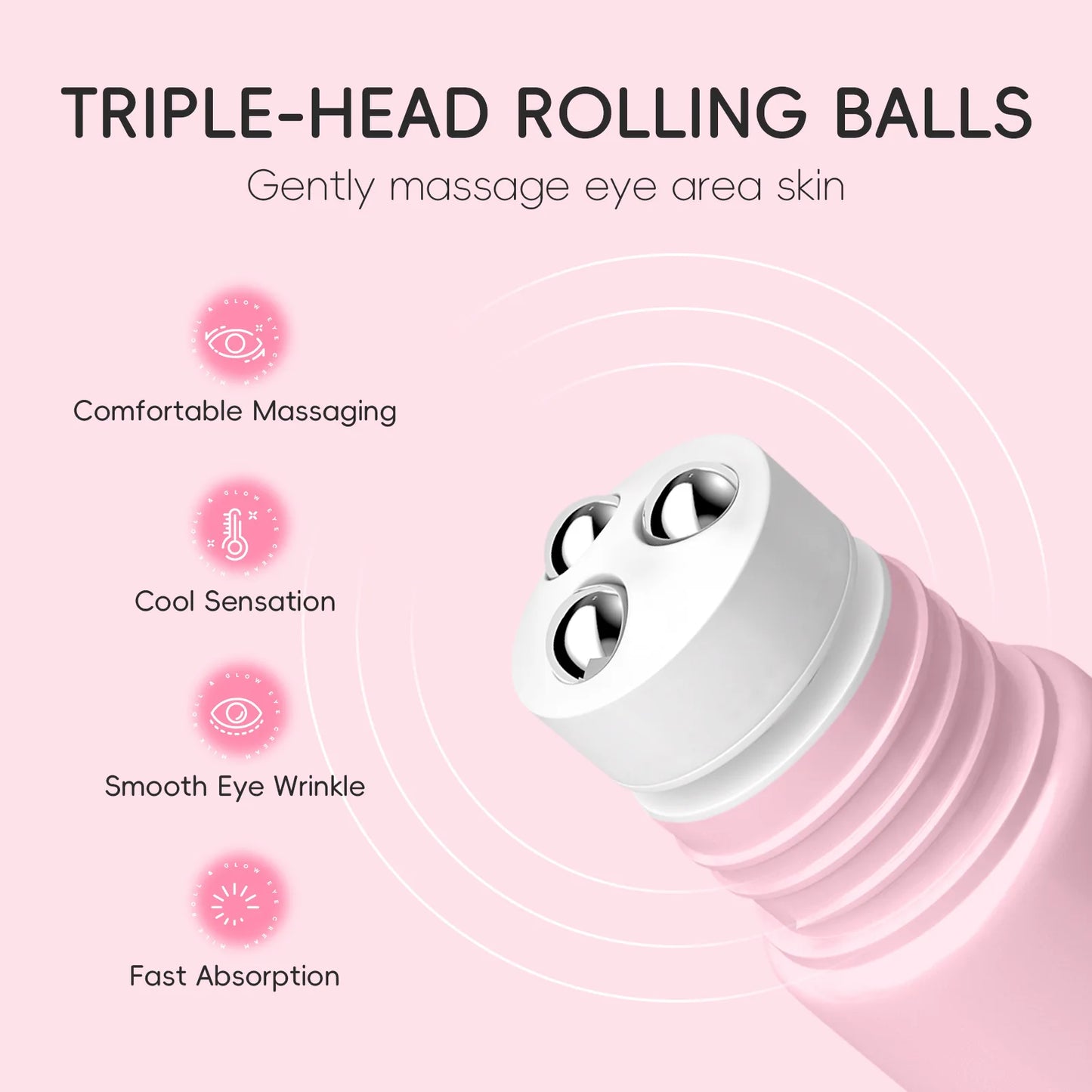 LAIKOU Sakura Roller Eye Serum – Hyaluronic Acid & Niacinamide Dark Circle & Eye Bag Treatment (15ml)