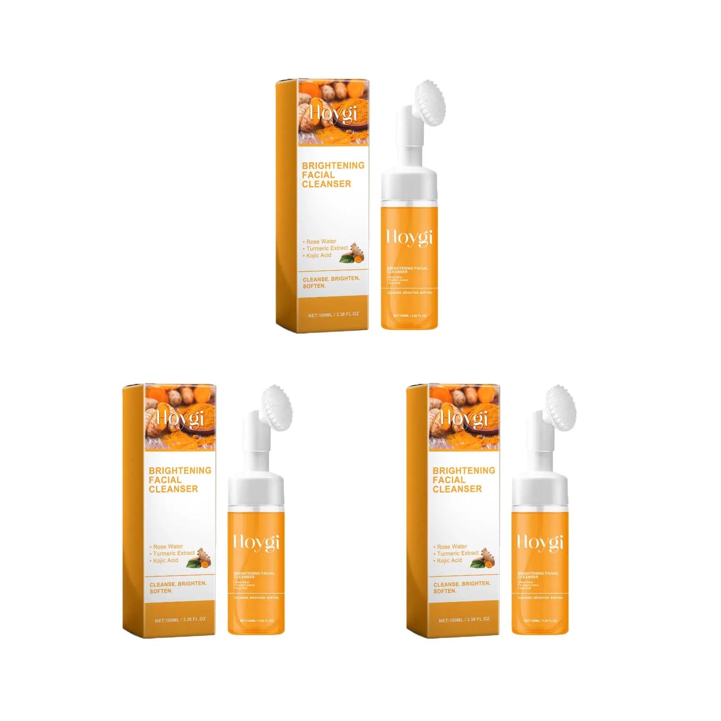 Turmeric & Kojic Acid Foaming Facial Cleanser – Blackhead Remover, Oil Control & Brightening (100ml)
