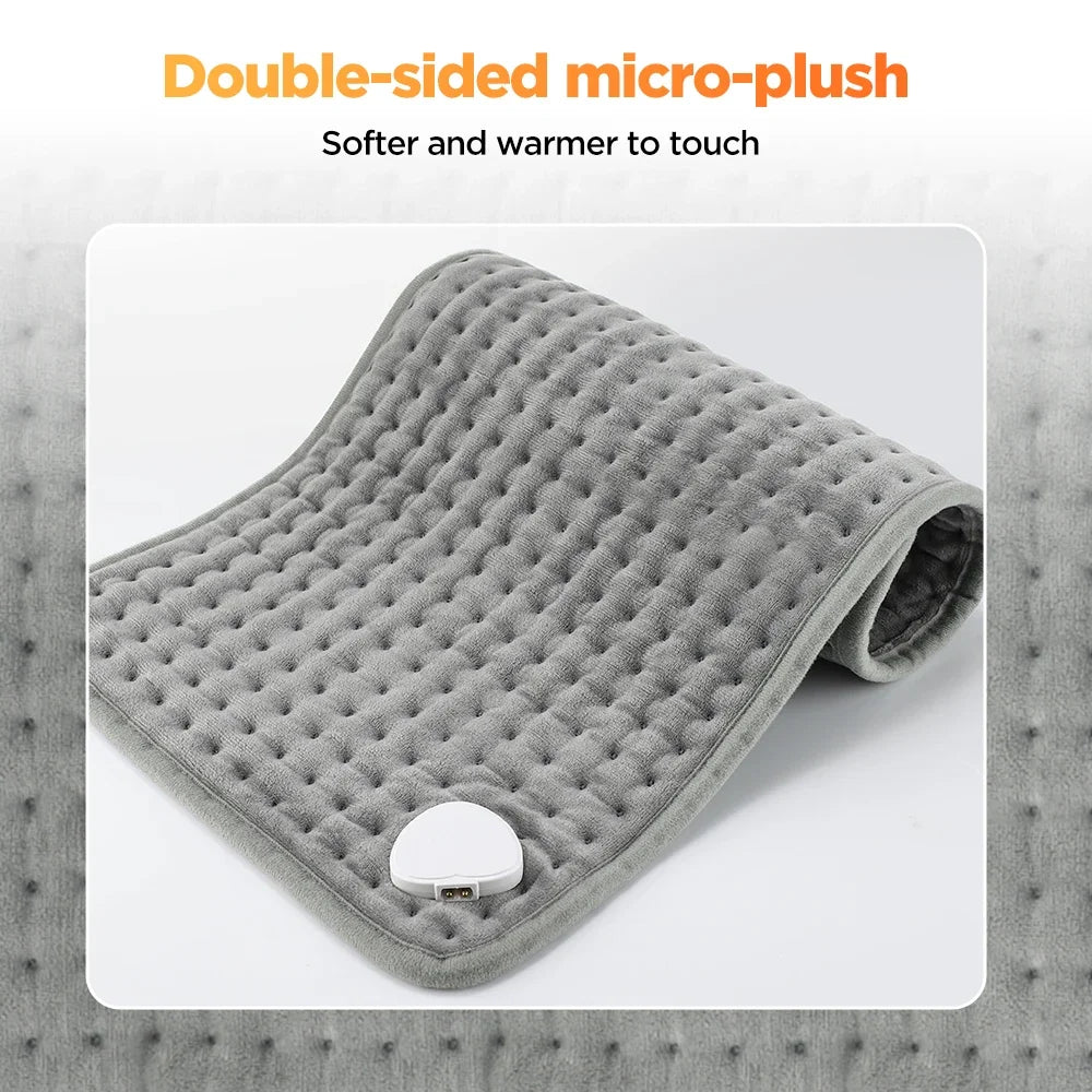 Electric Heating Pad for Back, Hands & Legs – 10 Heat Levels, 4 Timer Settings, Machine Washable