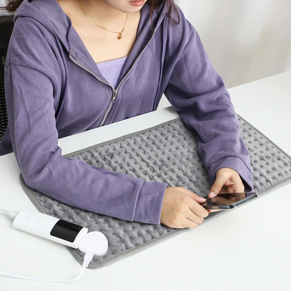 Electric Heating Pad for Back, Abdomen & Waist Pain Relief – EU/UK/US Plug, 9 Heat Levels