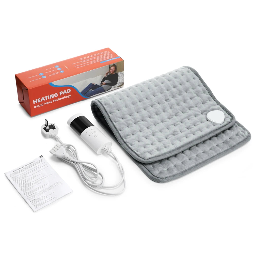Electric Heating Pad for Back, Neck & Shoulders – 9 Heat Levels, 4 Timer Settings, Machine Washable