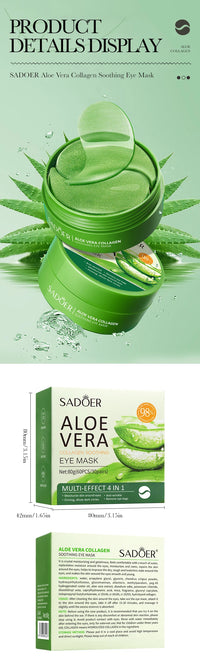 SADOER Aloe Vera & Collagen Under-Eye Masks – Anti-Wrinkle & Dark Circle Patches, 60 Pieces