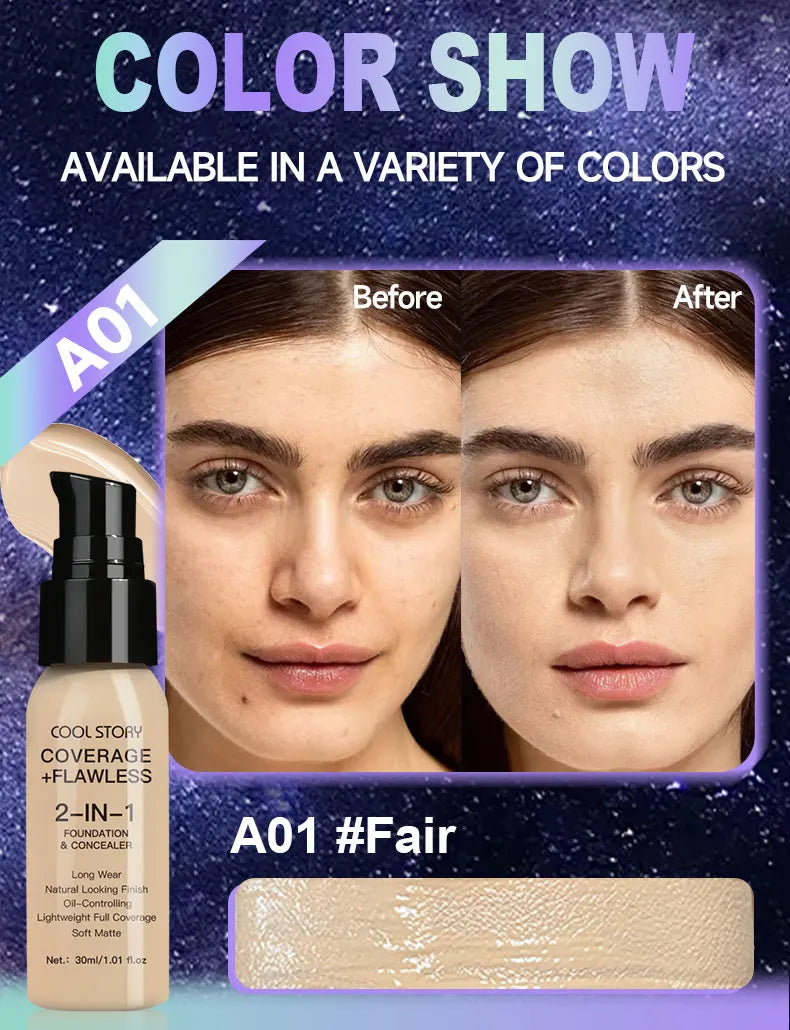 Air Cushion CC Cream Foundation | Oil Control, Matte, Full Coverage, Waterproof | 10 Shades