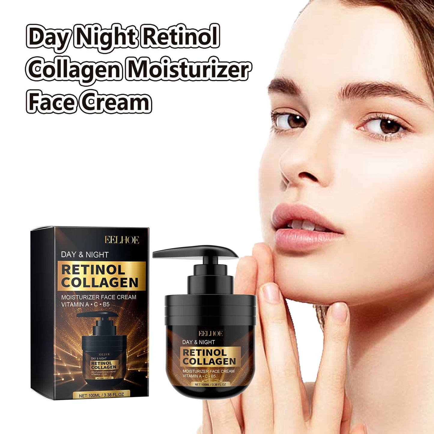 EELHOE Retinol & Collagen Anti-Aging Face Cream – Firming, Brightening & Dark Spot Fader (100ml)