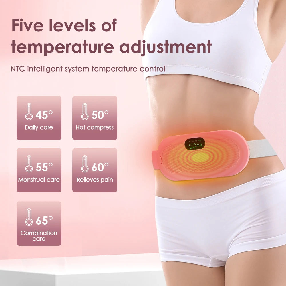 Menstrual Heating Pad & Abdominal Massager Belt – Wireless Cramp Relief with 4 Heat Levels