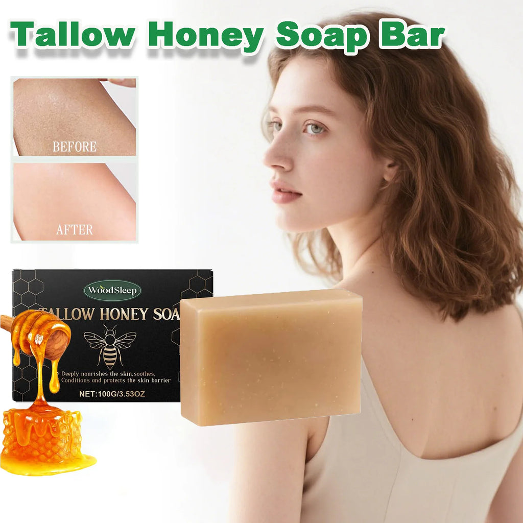 Tallow & Honey Soap Bar - Moisturizing Face & Body Cleanser