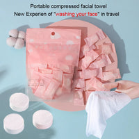 Disposable Compressed Non-Woven Face Towels – Mini Capsule Travel Wipes for Face Cleansing & Makeup Removal (20x22cm)