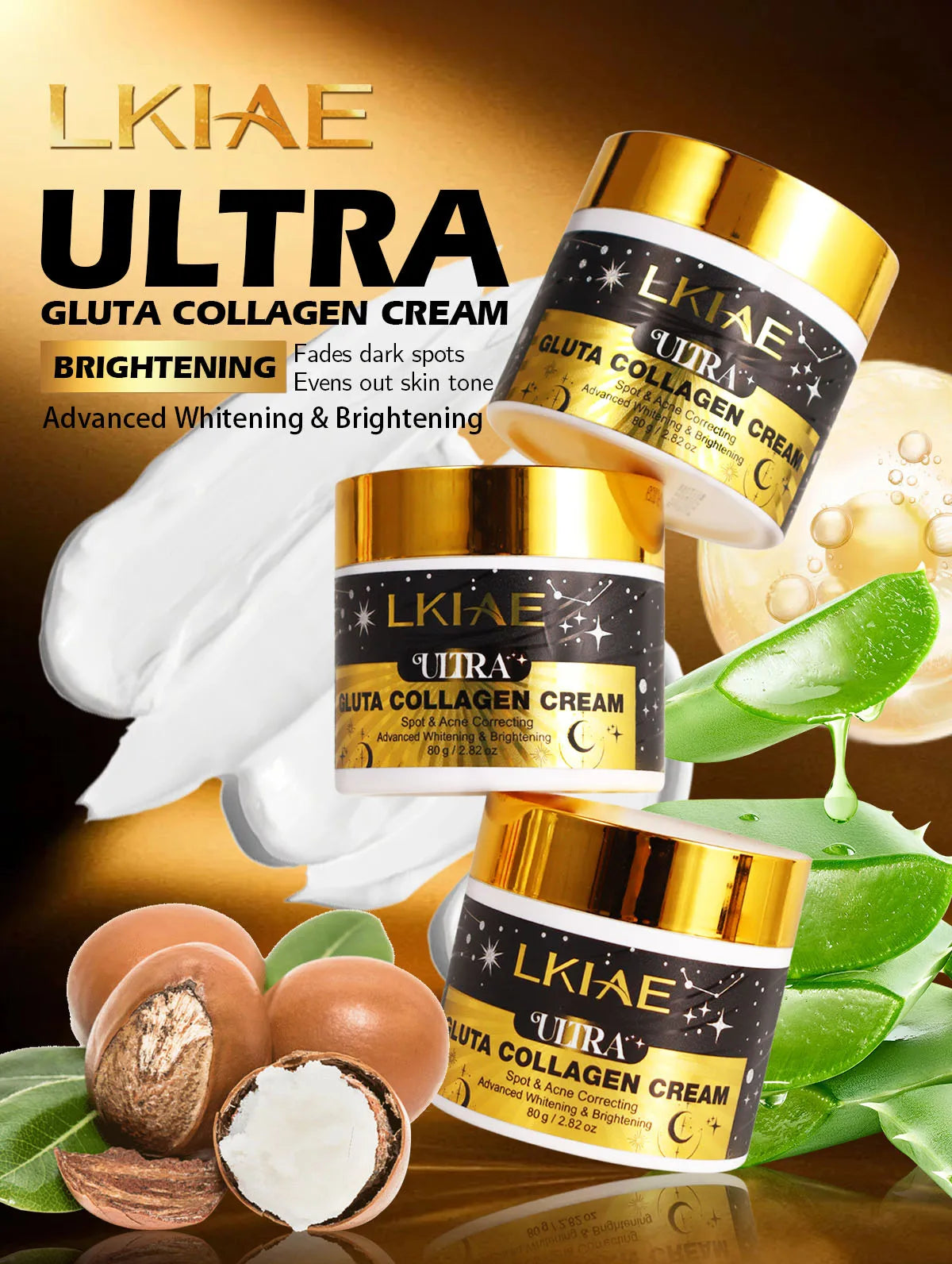 AILKE Ultra Brightening Facial Cream for Dark Skin – Gluta Collagen, 80ml